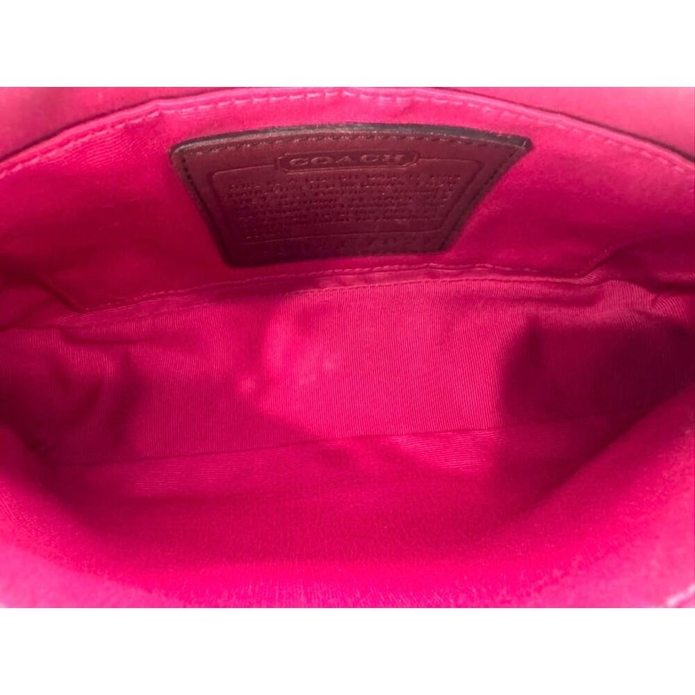 Coach Vintage Y2K Burgundy Signature Canvas Suede Demi Bag - Picture 5 of 8